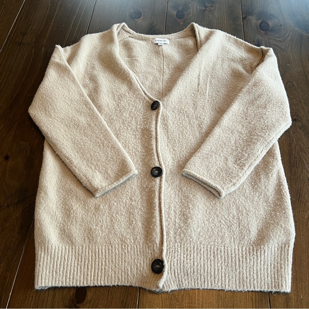 Evereve Cozy Cream Cardigan Sweater